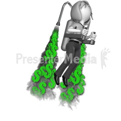 Businesswoman Custom Jetpack Exhaust Presentation clipart