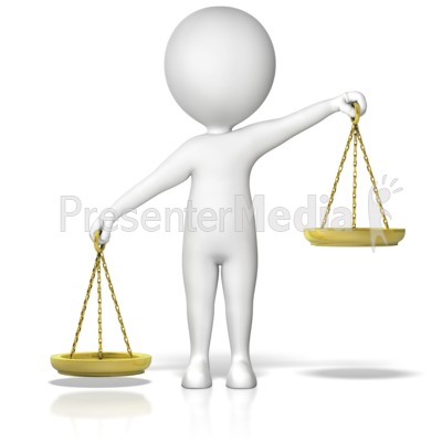 Figure Holding Justice Scales Uneven Lt Presentation clipart