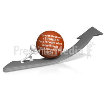 Figure Pushing Custom Ball Up Arrow Presentation clipart