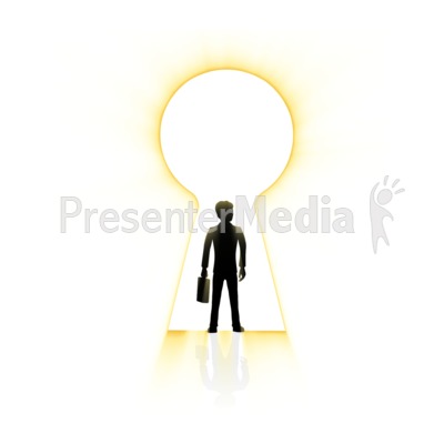 Businessman Silhouette In Keyhole Presentation clipart
