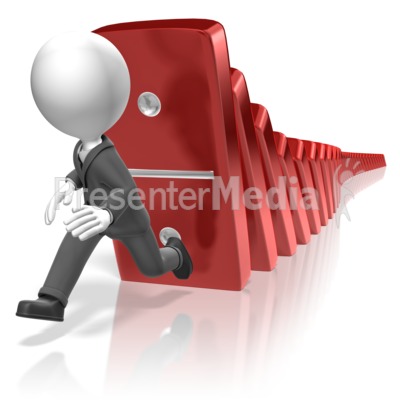 Businessman Run Dominos Presentation clipart