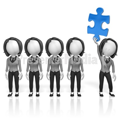 Business Women Puzzle Stand Out Presentation clipart