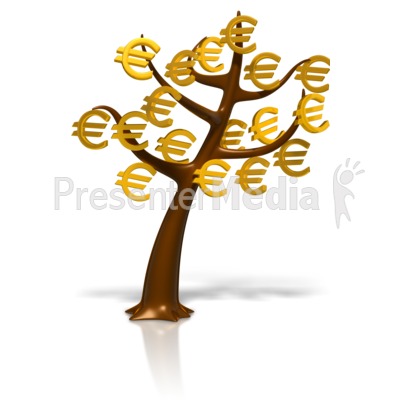 Euro Symbol Money Tree Presentation clipart