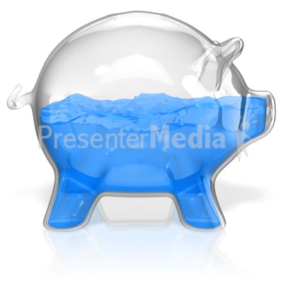Piggy Bank Glass Water Presentation clipart