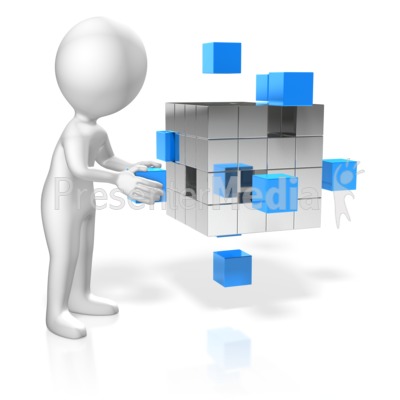 Figure Grab Cube Stand Out Presentation clipart