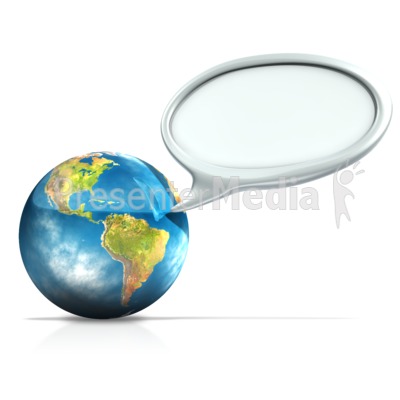 Earth With Conversation Bubble Presentation clipart