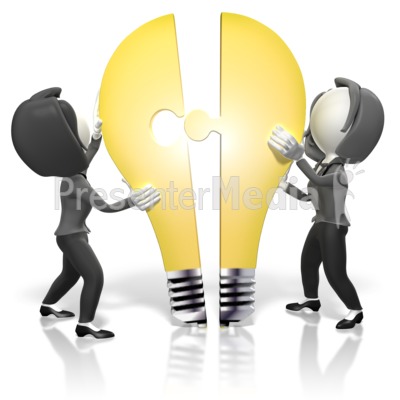 Businesswomen Merge Idea Presentation clipart