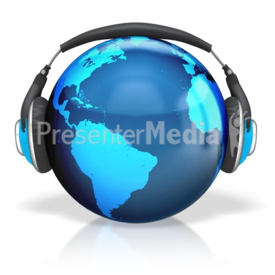 Headphones Earth Presentation clipart