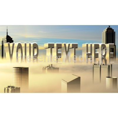 City In The Clouds Custom Text Presentation clipart