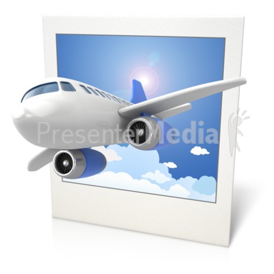 Airplane Clouds Photo 3D Presentation clipart