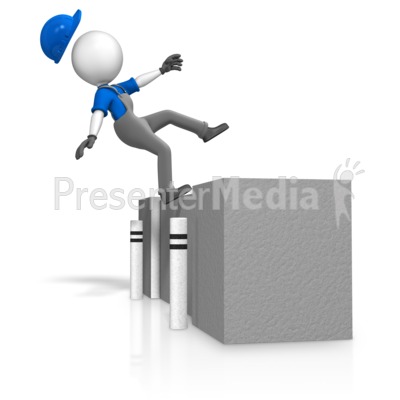 Figure Falling Off Loading Dock Presentation clipart