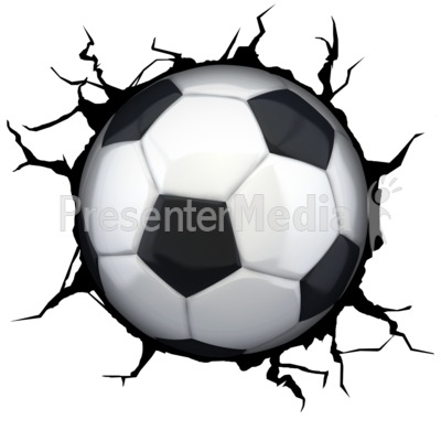 Crack Wall Soccerball Presentation clipart