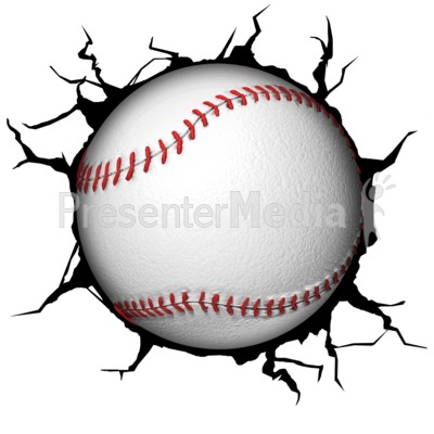 Crack Wall Baseball Presentation clipart