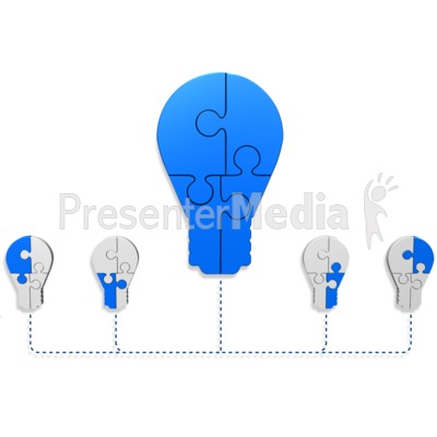 Light Bulb Puzzle Build Diagram Presentation clipart