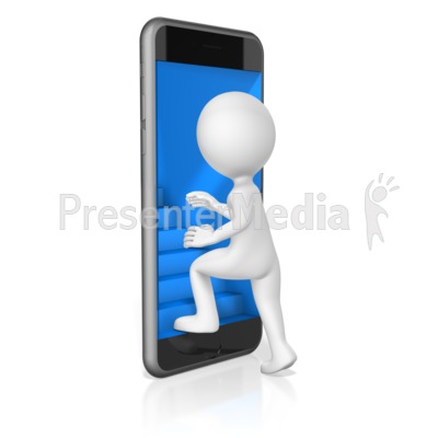 Stairs Lead Into Phone Presentation clipart