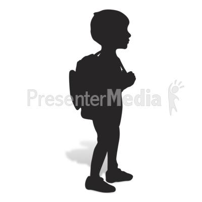 School Boy Silhouette Presentation clipart