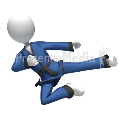 Flying Karate Kick Presentation clipart