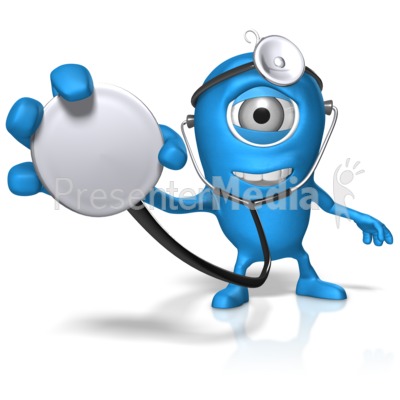 Character Holding Stethoscope Presentation clipart