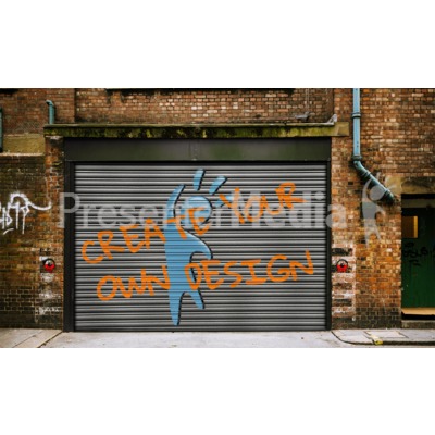 Graffiti On Warehouse Door Custom Presentation clipart