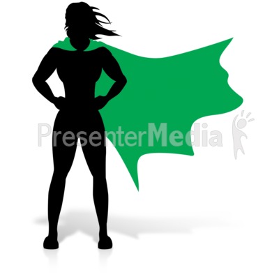 Female Hero Super Stance Presentation clipart