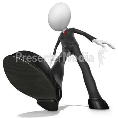 Business Figure Put Foot Down Presentation clipart