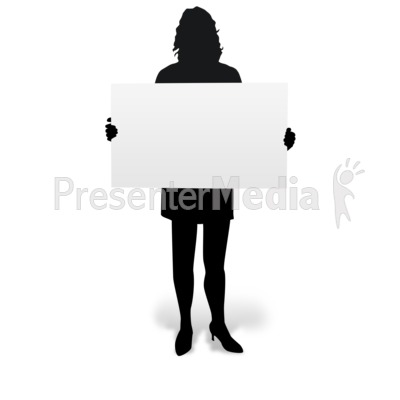 Woman Holding Board Silhouette Presentation clipart