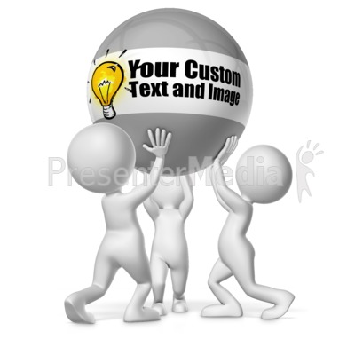 Three Figures Holding Custom Ball Presentation clipart