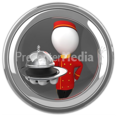 Bell Hop In Eyehole With Holding Service Presentation clipart