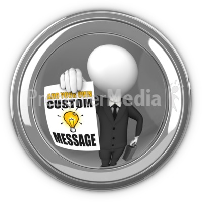 Businessman In Eyehole With Sign Presentation clipart