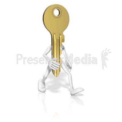 Key With Arms Legs Presentation clipart