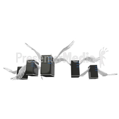Servers Flying In Formation Presentation clipart