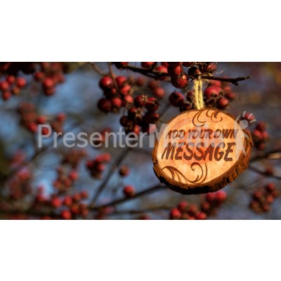 Berry Branches With Wooden Sign Hangin Presentation clipart