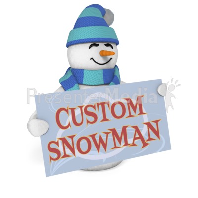 Snowman Sign Custom Presentation clipart
