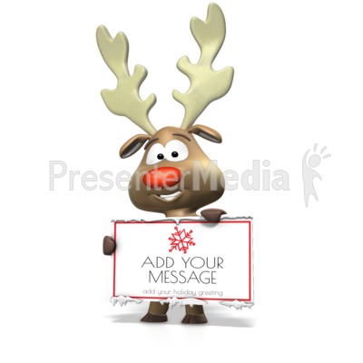 Reindeer Holding Sign Presentation clipart