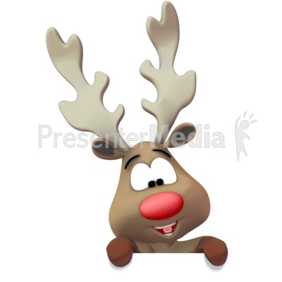 Reindeer Presenting Below Presentation clipart