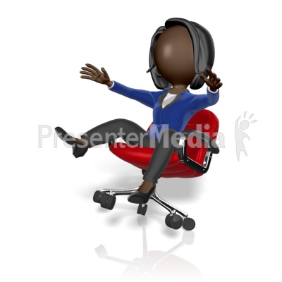 Business Woman Fall Chair Presentation clipart