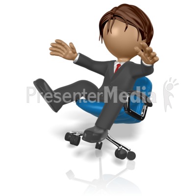 Businessman Fall Chair Presentation clipart