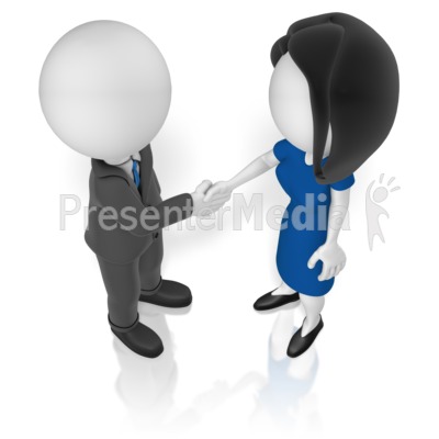 Man Woman Shake Hands Presentation clipart