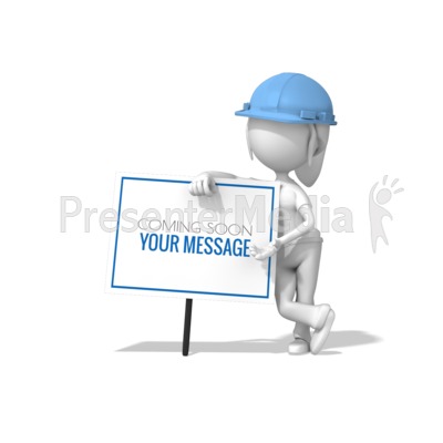 Woman Lean Construction Sign Presentation clipart