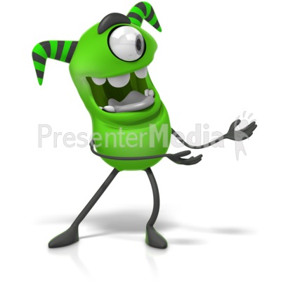 M Monster Gesturing To The Side Clip Presentation clipart