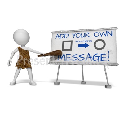 Caveman Presenting Custom Board Presentation clipart