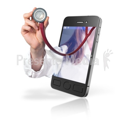 Doctor Online Mobile Help Presentation clipart