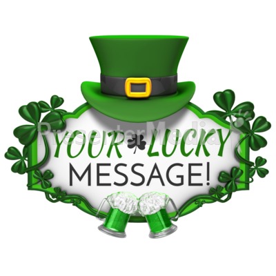 St Patricks Day Hat Sign Cheers Presentation clipart
