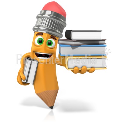 Scribbles The Pencil Holding Books Presentation clipart
