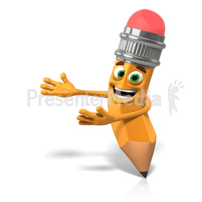 Scribbles Gesturing To Side Presentation clipart