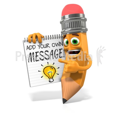 Scribbles Holding Custom Notepad Presentation clipart