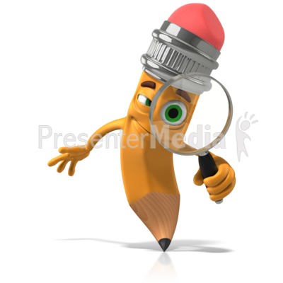 Scribbles With Magnifying Glass Presentation clipart
