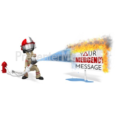 Firefighter Putting Out Sign Fire Presentation clipart
