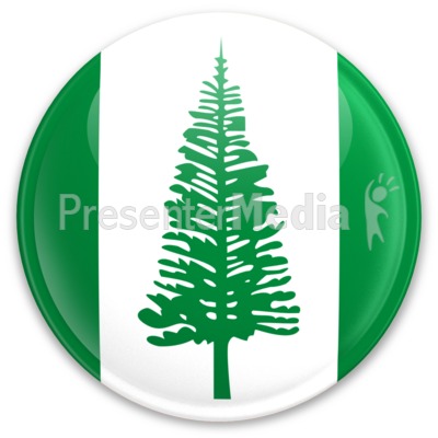 Flag Norfolk Island Button Presentation clipart