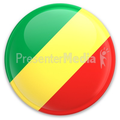 Flag Republic Of The Congo Button Presentation clipart